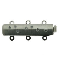 Armbandschließe, seidenmatt, 3-rhg., Länge 25 mm