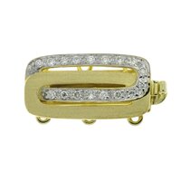 Armbandschließe, seidenmatt, bicolour, 3-rhg., Länge 20 mm