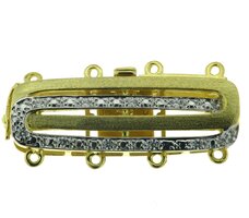 Armbandschließe, seidenmatt, 4-rhg., Länge 30 mm