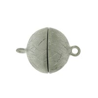 Silbermagnetkugelschließe, eismatt, 14 mm