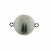 Silbermagnetkugelschließe, seidenmatt, 12 mm