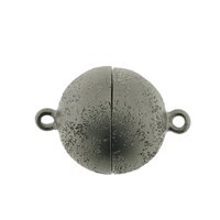 Silbermagnetkugelschließe, Milkyway matt, 14 mm