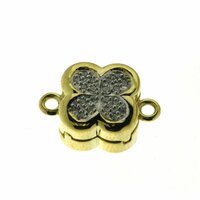 Magnetschließe, Blütemform mit Zirconia, bicolour