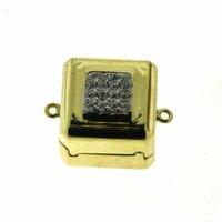 Magnetschließe, Würfelform mit Zirconia, bicolour